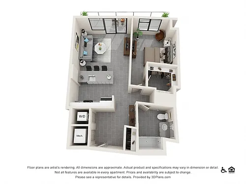 Floor plan One Bedroom C