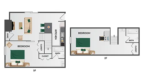 Floor plan Two Bedroom Two Bathroom
