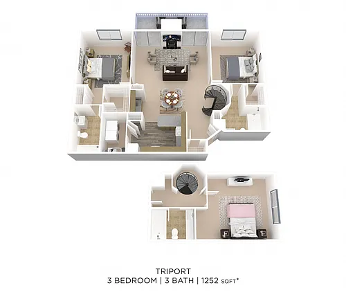 Floor plan Three Bedroom 3 Bath
