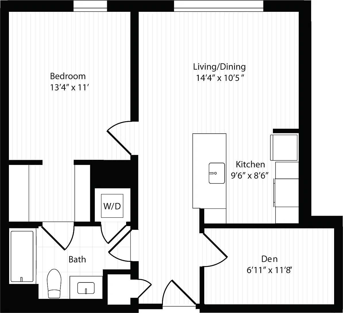 Floor plan 1 Bedroom D