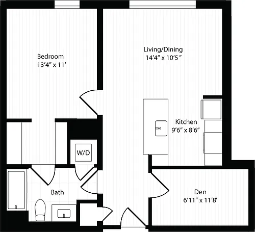 Floor plan 1 Bedroom D