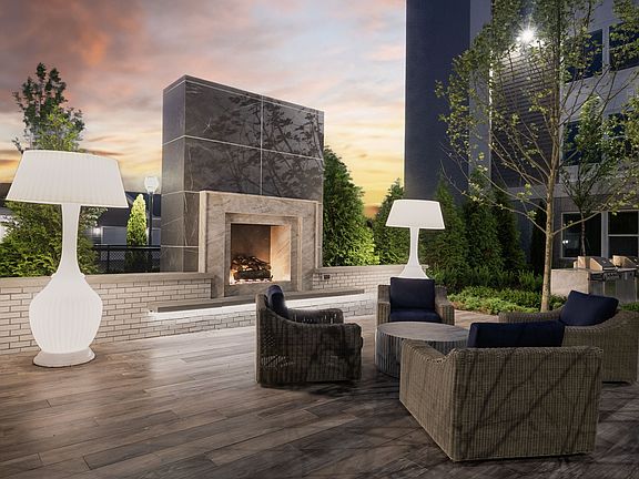 Social courtyards featuring a variety of cozy seating areas