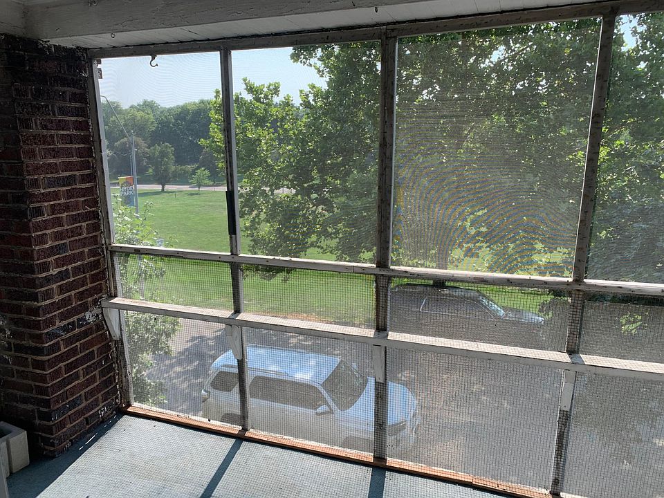 beautiful view of park from screened in porch