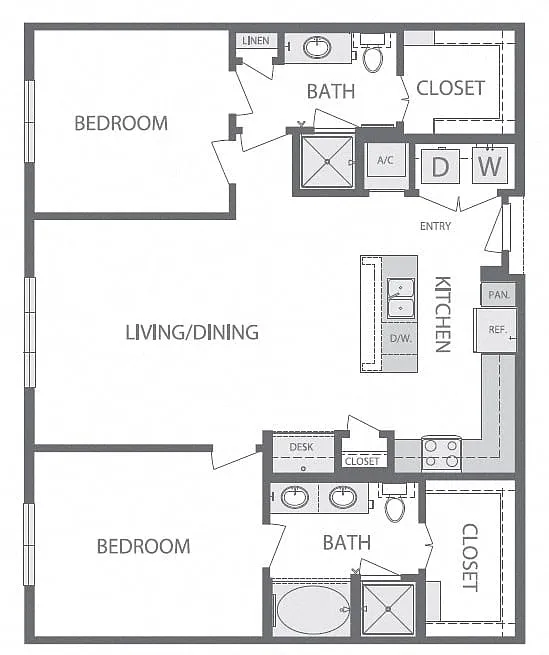 Floor plan B4 2Bed 2Bath