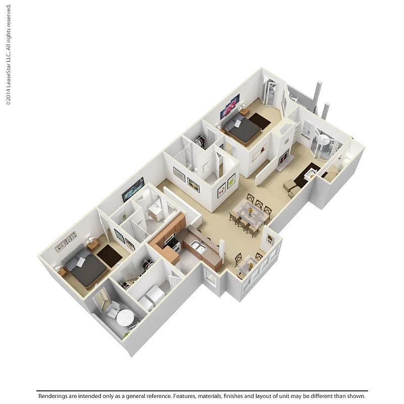 Floor plan 2 Bedroom - B2