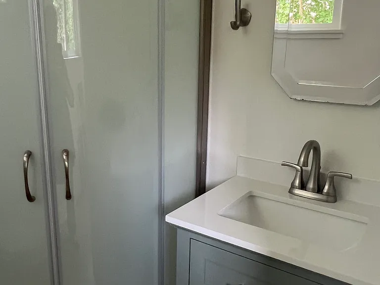 Vanity and shower