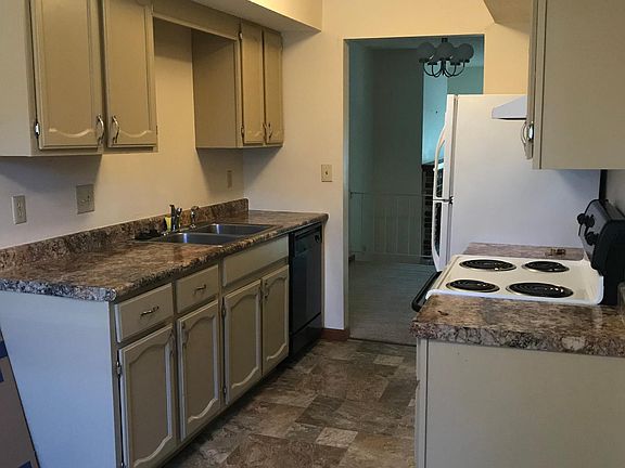 Kitchen from back of apartment.