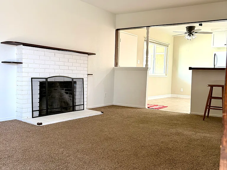 Living room with fireplace