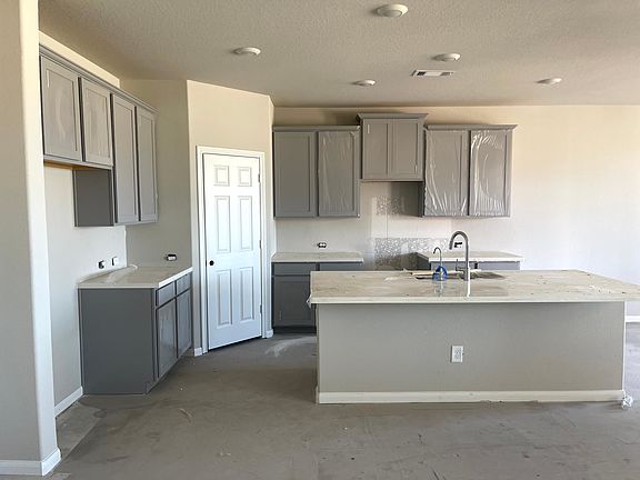 Construction progress - kitchen with large island and walk in pantry