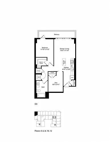 Floor plan ONE BEDROOM O3