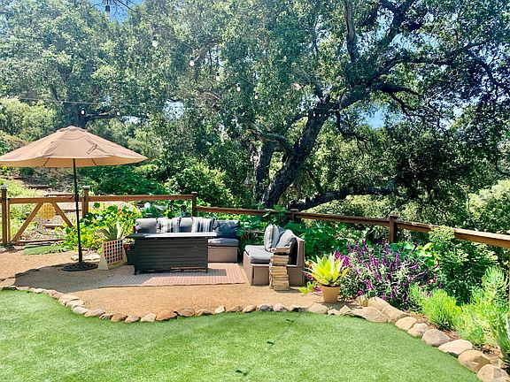 Outdoor sofas with fire table