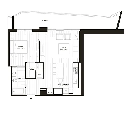 Floor plan 1 Bed/1 Bath-A5