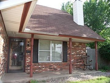 The front door and porch.
