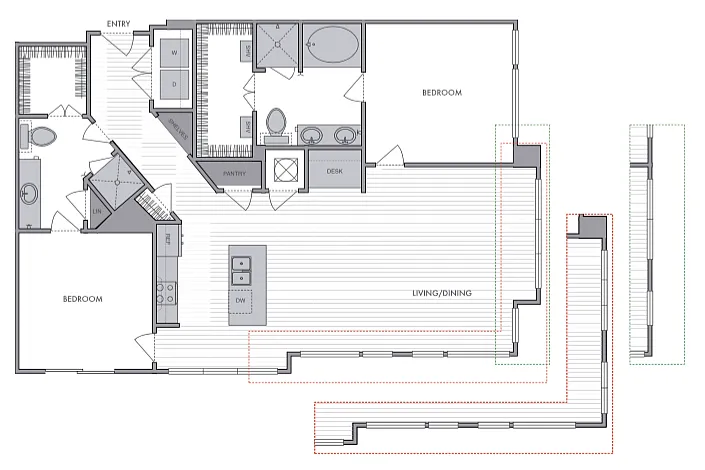 Floor plan 2 Bed_2 Bath_L
