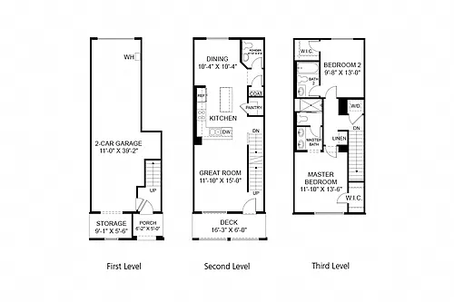 Floor plan 2 Bedroom Townhome Plan 1