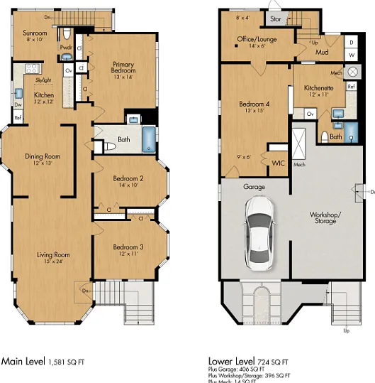 Listing excludes permitted ADU (bedroom 4, kitchenette and bath), which is also available for rent. Ask for details!