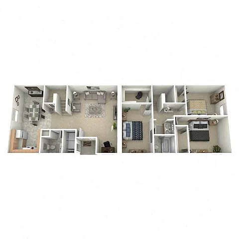 Floor plan 3BR/1.5BA Kennedy TH