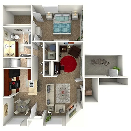 Floor plan The Meridian - 1 Bedroom 1 Bat