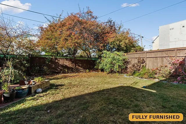 Fully fenced backyard