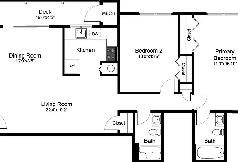 Red Oak Acres 2 Bed 2 Bath Floorplan Red Oak Acres 2 Bed 2 Bath Floorplan