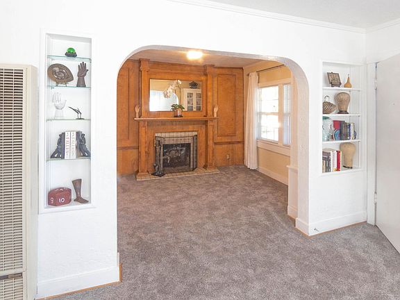 Living area with Mantel and Fireplace