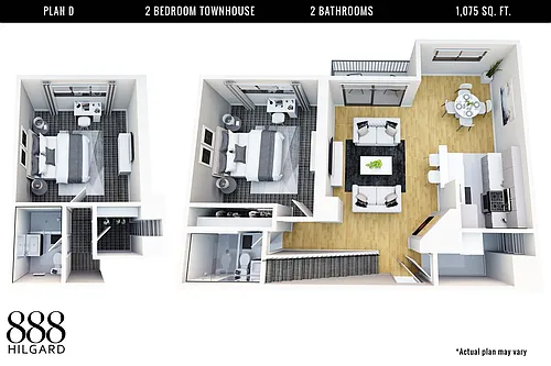 Floor plan 2+2 Townhouse Unfurnished