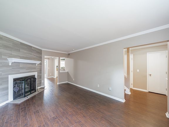 View from Living Room into entry hall and Dining room