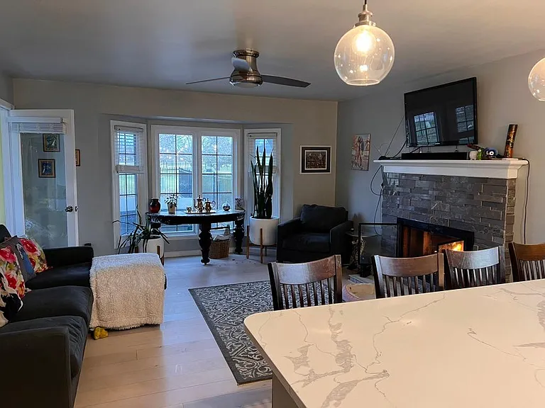 Family room off of kitchen, leads to sunroom