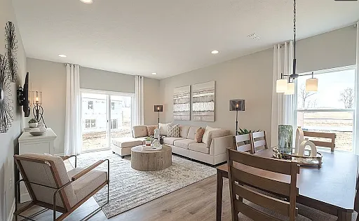 9ft ceilings make this open concept living room perfect for entertaining