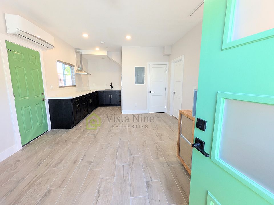 Entry, living space, and kitchen