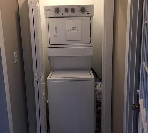 Stackable washer and dryer.