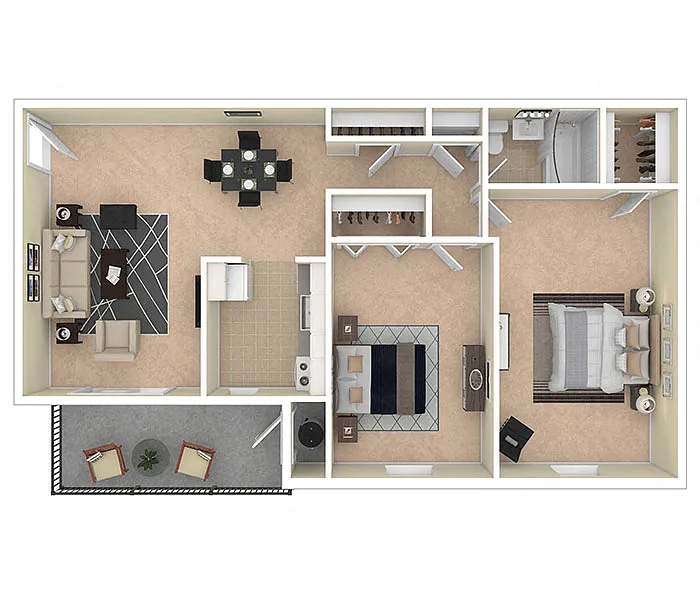 Floor plan TWO BEDROOM