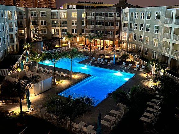 Enjoy an evening by the pool