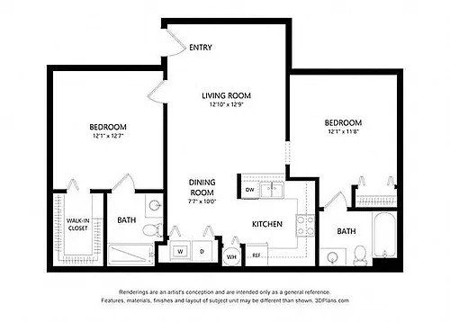 Floor plan Two Bedroom