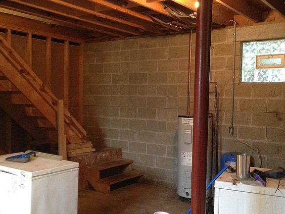 unfinished part of basement