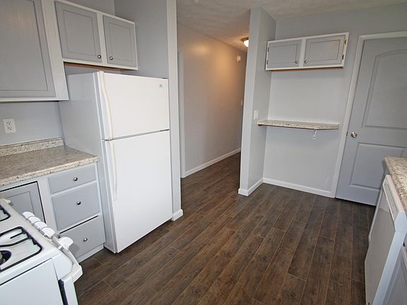Kitchen and Hall way. Space to left of the door is intended