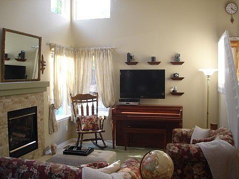 open and cozy family room