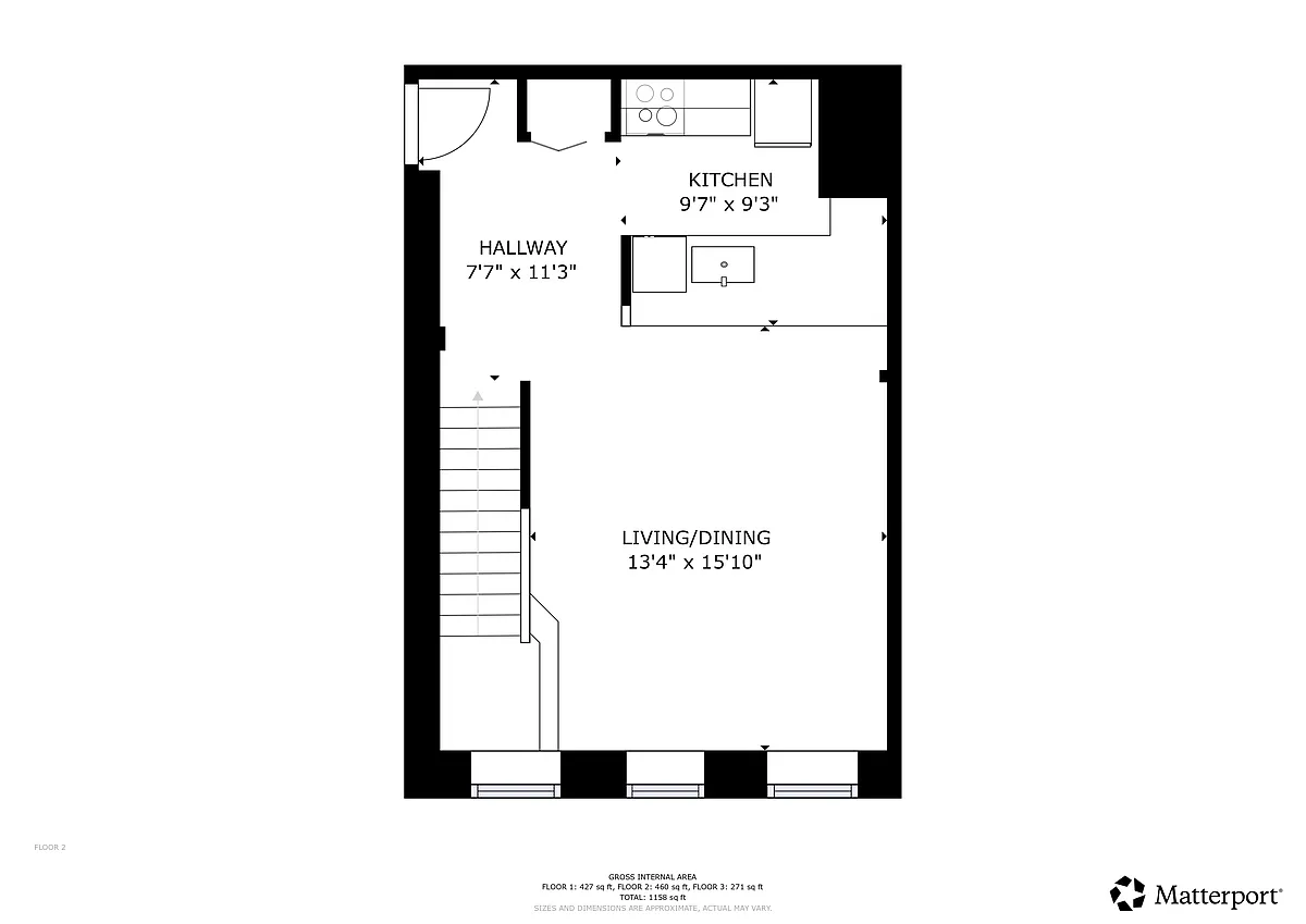 Floor plan 2 Bed 2 Bath- Lofted