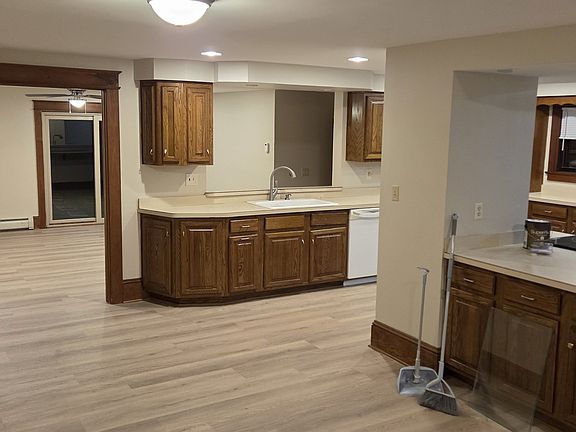 Kitchen leading into dining room