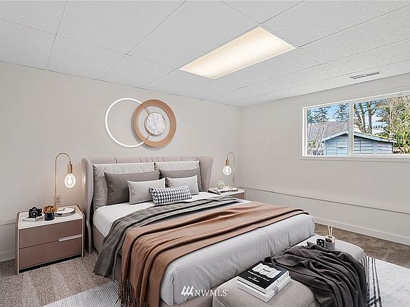The 1st bedroom with sample furniture for space and decor idea reference.