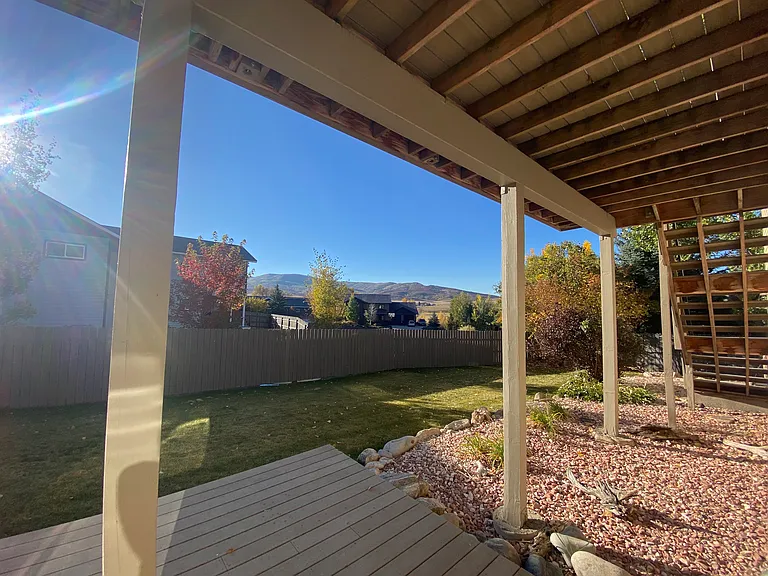Yard view from lower unit patio
