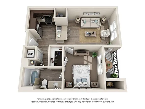 Floor plan 1X1-624