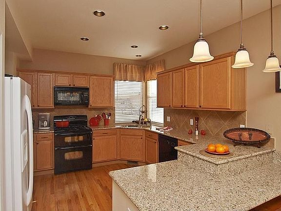 New Slab Granite Counter, Pendant Lights