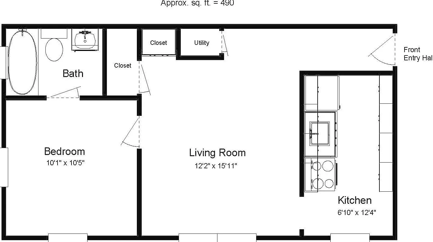 1 bed, 490 sqft, $725 — Photo 2