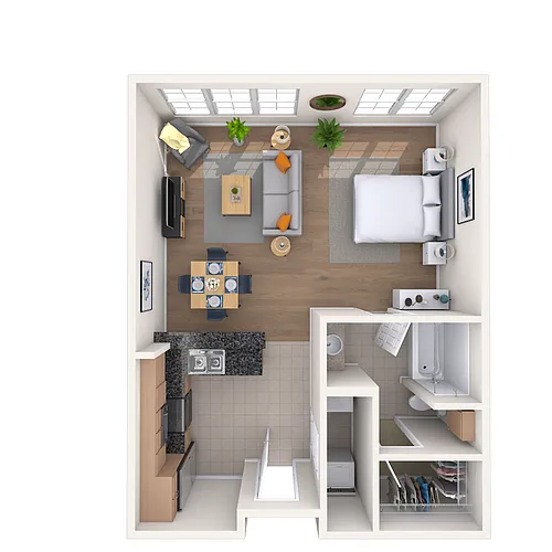 Floor plan Studio 0x1 673 SF