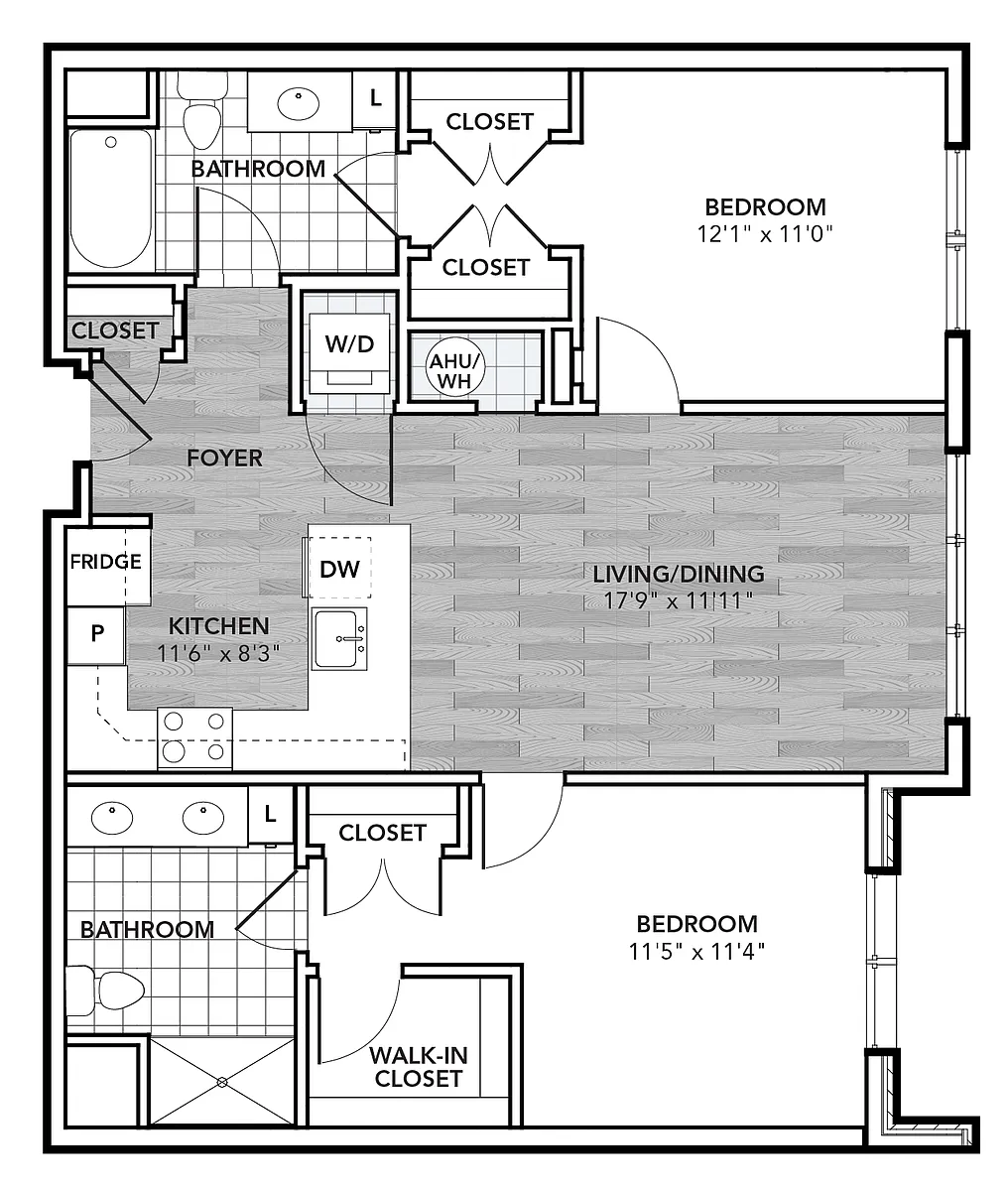 Floor plan 2 Bed 2 Bath
