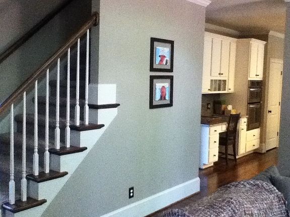 hallway from stairs to kitchen