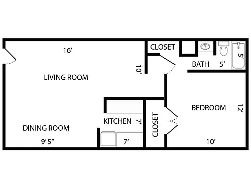 Floor plan 1 x 1 Large