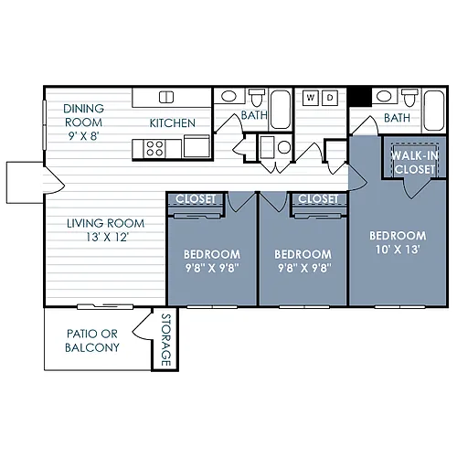 Floor plan 3 Bedroom 2 Bathroom
