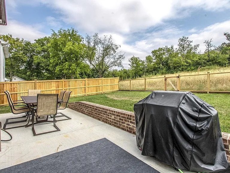 Chill on this custom-made back patio